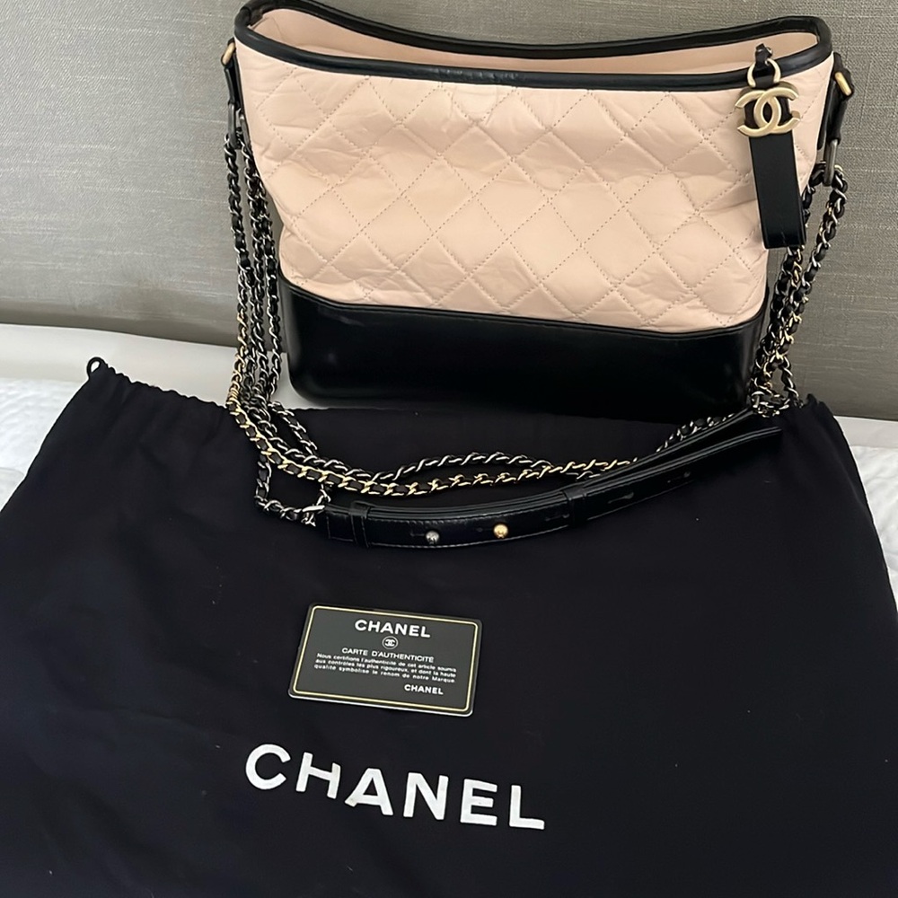 Authentic Chanel Aged Calfskin Medium Gabrielle Hobo